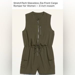 Old Navy stretch tech sleeveless Cargo Romper